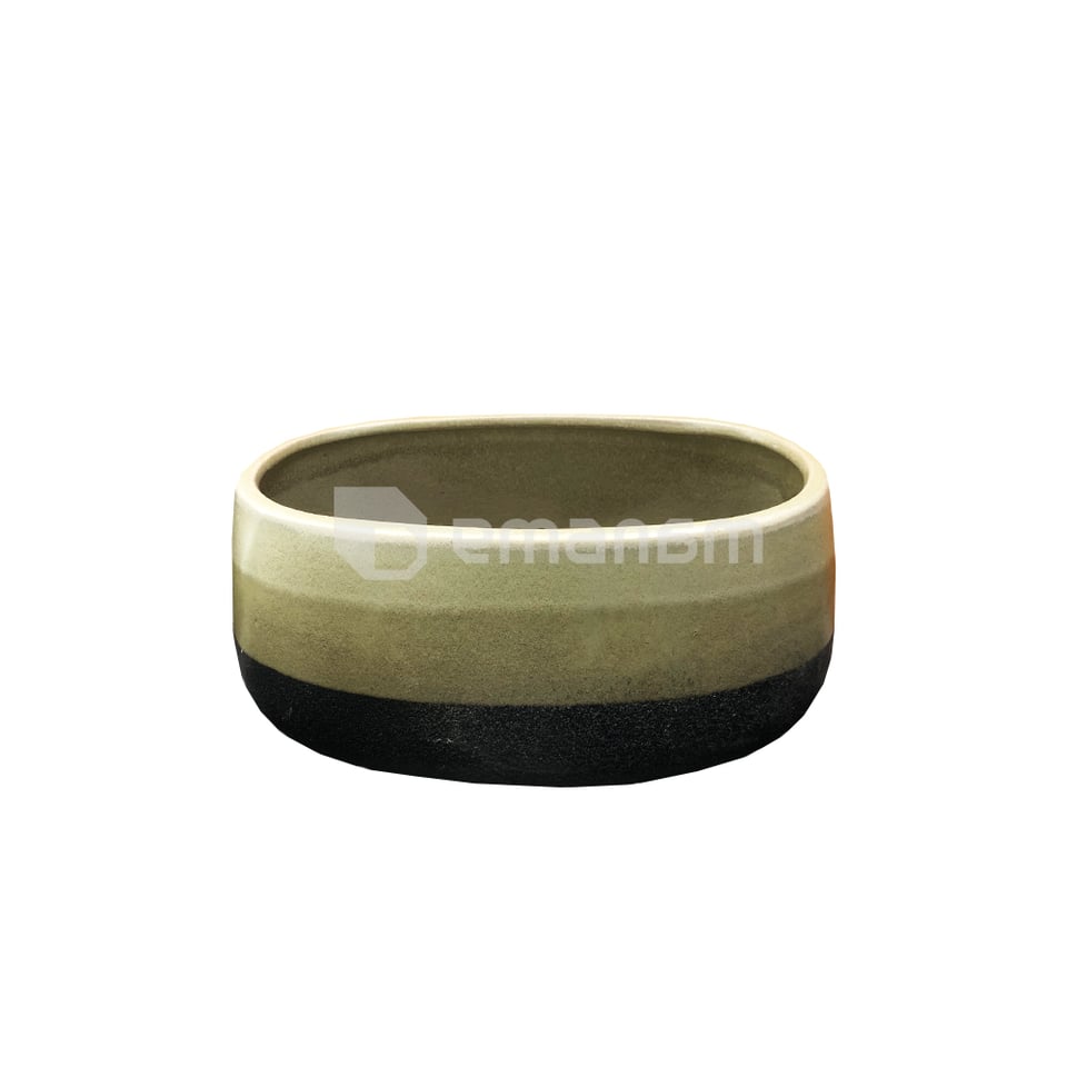 ქოთანი კერამიკული Mega Collections Duet Oval Green L28W17H12