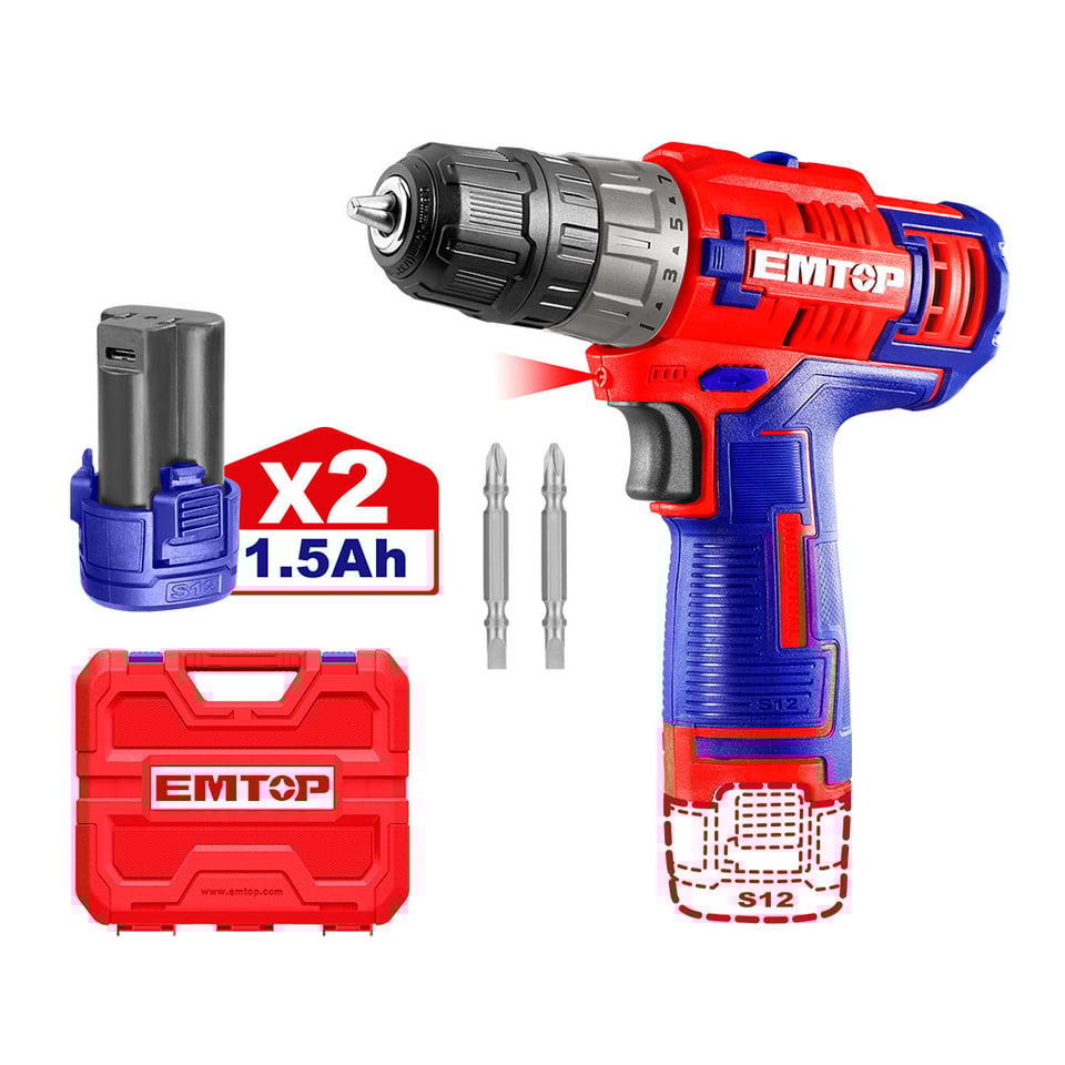 ხრახნდამჭერი Li-Ion, 12ვ  2 (type-c)  ECDL12620 Lithium-Ion