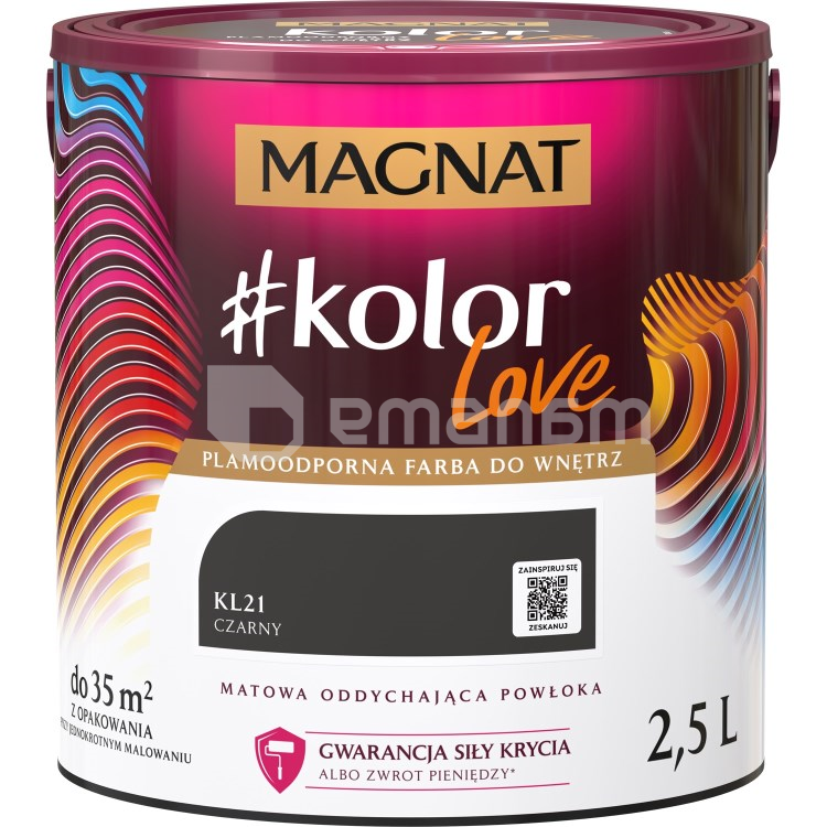 საღებავი ინტერიერის Magnat Kolor Love 2.5 ლ KL21 შავი
