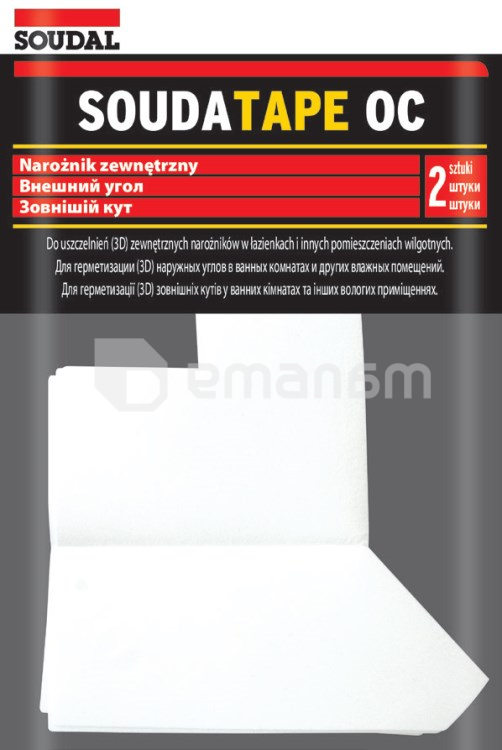 საიზოლაციო ლენტი გარე კუთხის Soudal Soudatape OC 3D