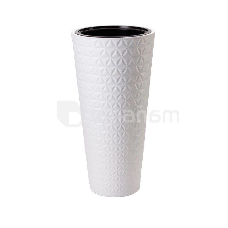 საყვავილე ქოთანი FORM PLASTIC Diamond Slim 40 თეთრი