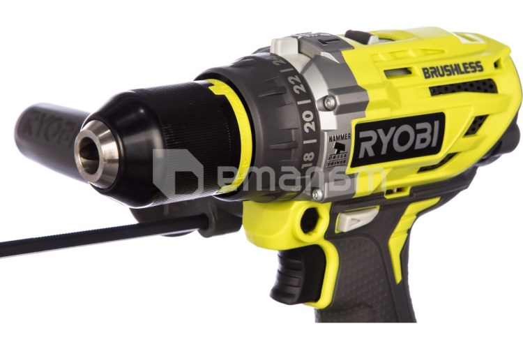 აკუმულატორის უნახშირო დარტყმითი დრელი-სჭვალსახრახნი Ryobi R18PD7-220B 18V