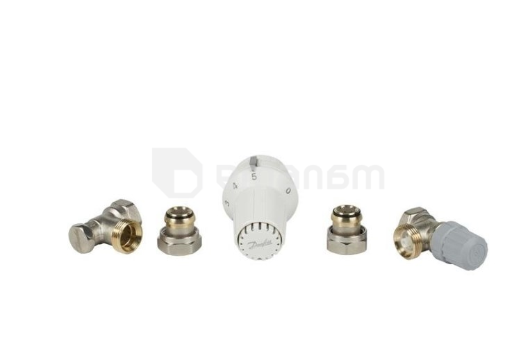 კომპლექტი (ვენტილი თერმოსტატით) კუთხოვანი Danfoss 013G2228 RAS-C(5041) 1/2"