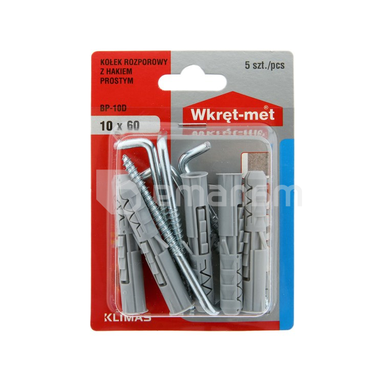 დიუბელი კავით 90° Wkret-met BP-10D 10x60/75 მმ 5 ც
