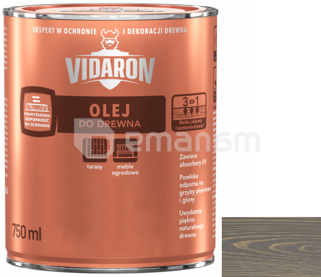 ზეთი ხის Vidaron 750 მლ D05 ნაცრისფერი ანტრაციტი