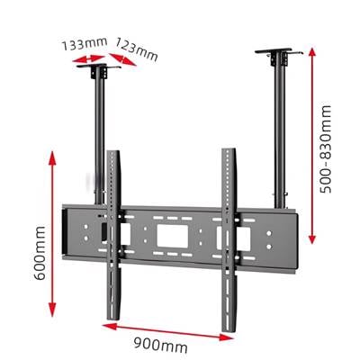 ტელევიზორის საკიდი ჭერზე Allscreen C521, 55"-95", TV Ceiling Mount, Black 