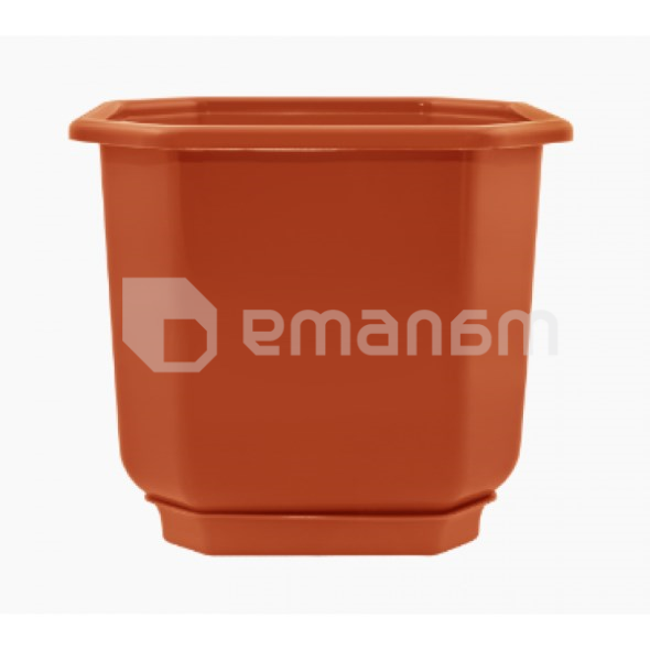 პლასტმასის ქოთანი დასადგამით Aleana დამა 8x8 ტერაკოტი