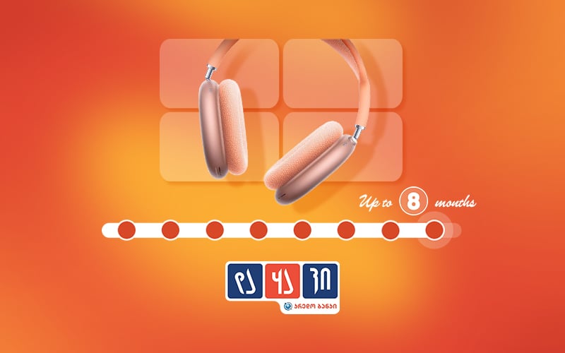 headphones with 8-month installment plan offer from Credo Bank