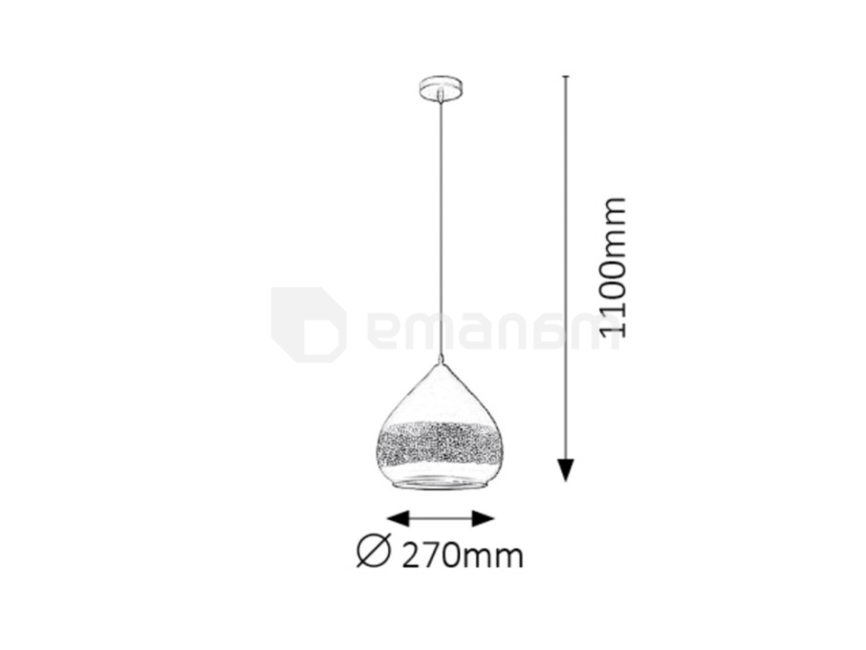 საკიდი Rabalux Kaia 1 Е27 Ø270 2278 h1100 შავი