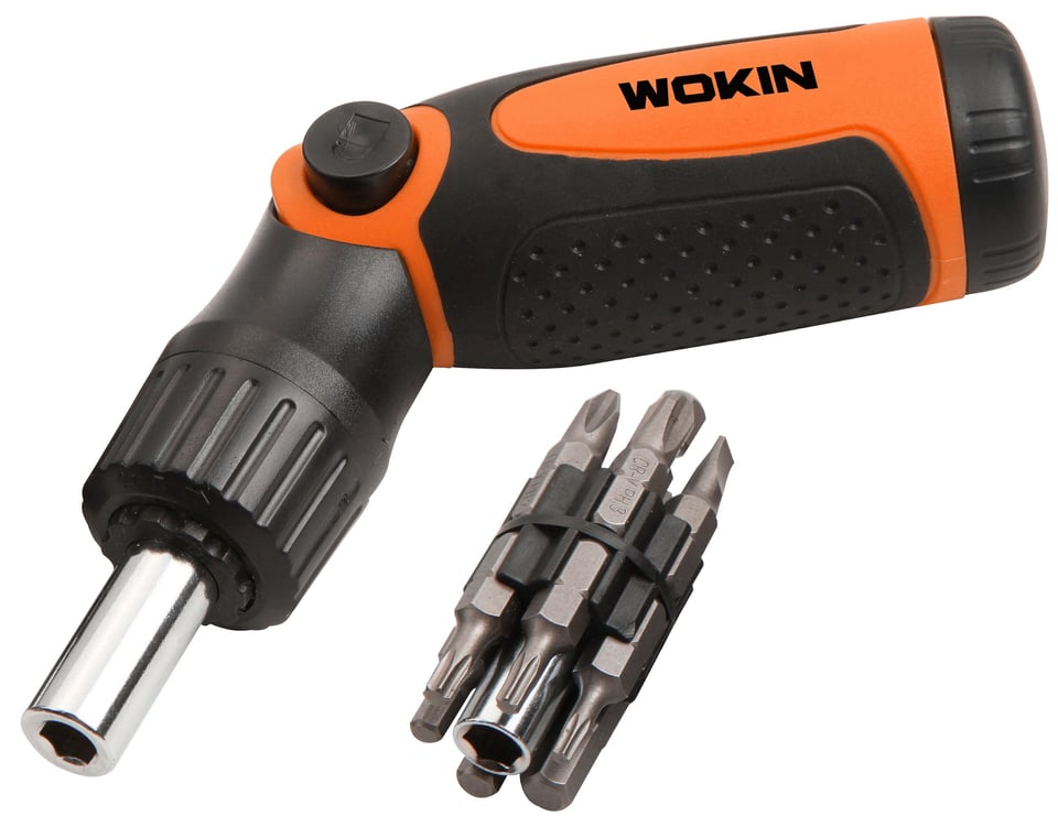 სახრახნისი სათადარიგო პირებით Wokin 206314, 14 in 1 Ratchet Screwdriver, Black