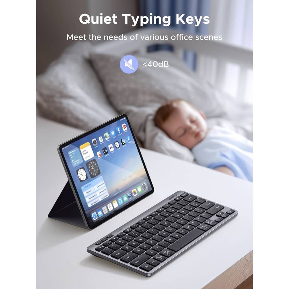 კლავიატურა UGREEN K551 (75049) Multi-mode, Wireless, Bluetooth, USB, Keyboard, Silver/Black