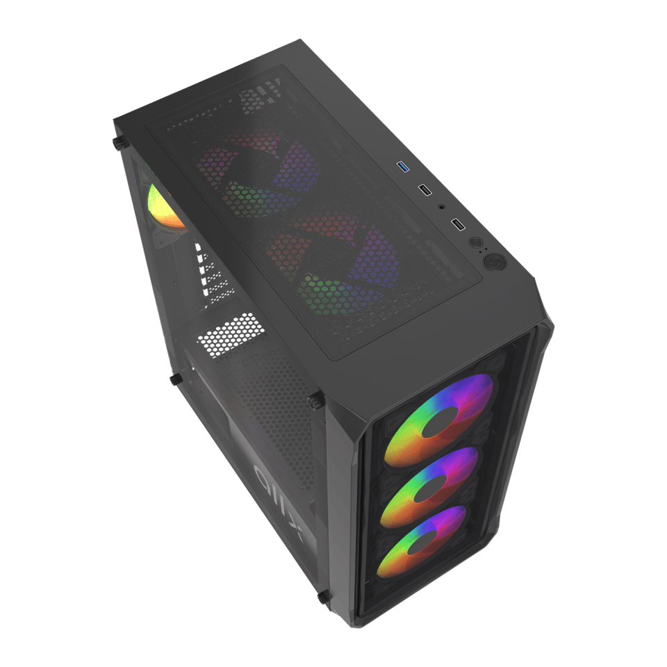 ქეისი ALLX AX-G2044, Computer Case, ATX, MATX, ITX, USB3.0, USB1.0x2, HD AUDIO, Black