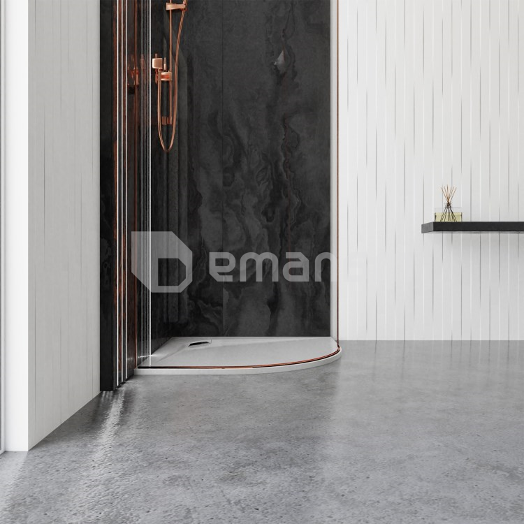 საშხაპე ძირი ხელოვნური ქვის VAYER BUMERANG 90X90 სმ