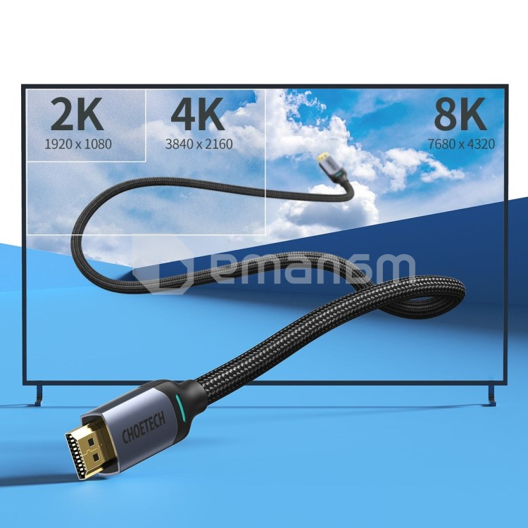 კაბელი HDMI Choetech HDMI 2.1 8K 2 მ