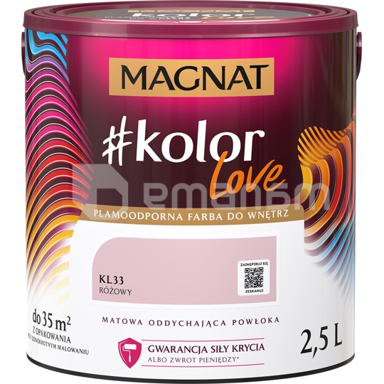 საღებავი ინტერიერის Magnat Kolor Love 2.5 ლ KL33 ვარდისფერი