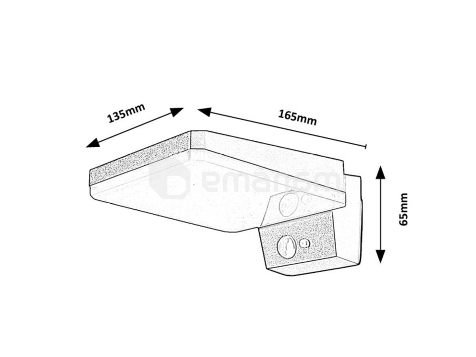სანათი კედლის Rabalux Lasset 4.4W 4000K 200Lm IP54 77078 Solar სენსორი შავი