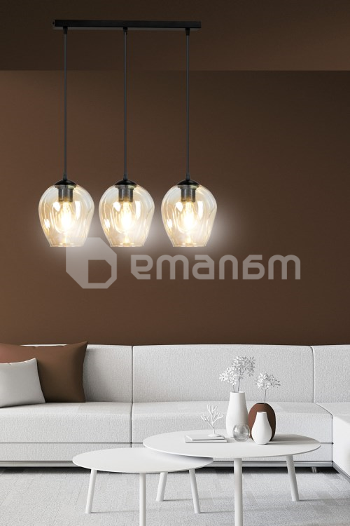საკიდი EMIBIG Istar 3 E27 3x MAX 60W შავი MIODOWY
