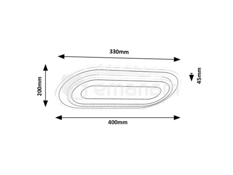 ჭერის სანათი Rabalux Prue 40W 3000 6000K L400 H45 ნაცრისფერი თეთრი 71110