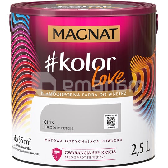 საღებავი ინტერიერის Magnat Kolor Love 2.5 ლ KL13 ცივი ბეტონი