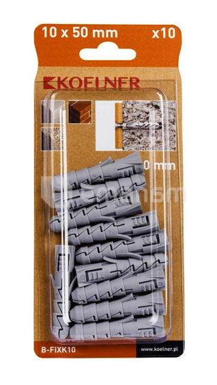 დიუბელი Koelner 10 ც B-FIXK10 10x50mm ბლისტი