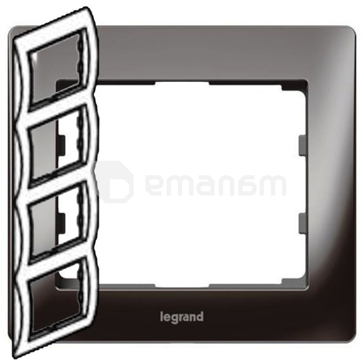 ჩარჩო 4 განყოფილებებიანი LEGRAND შავი