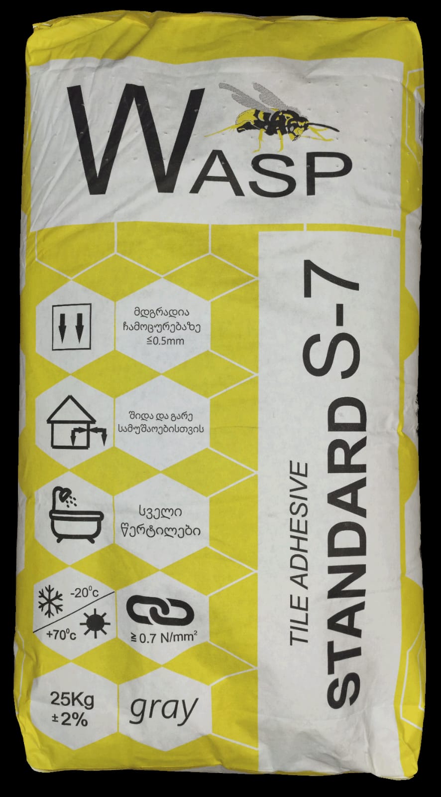 წებო ცემენტი Wasp S7 standard (ყინვაგამძლე -20°)