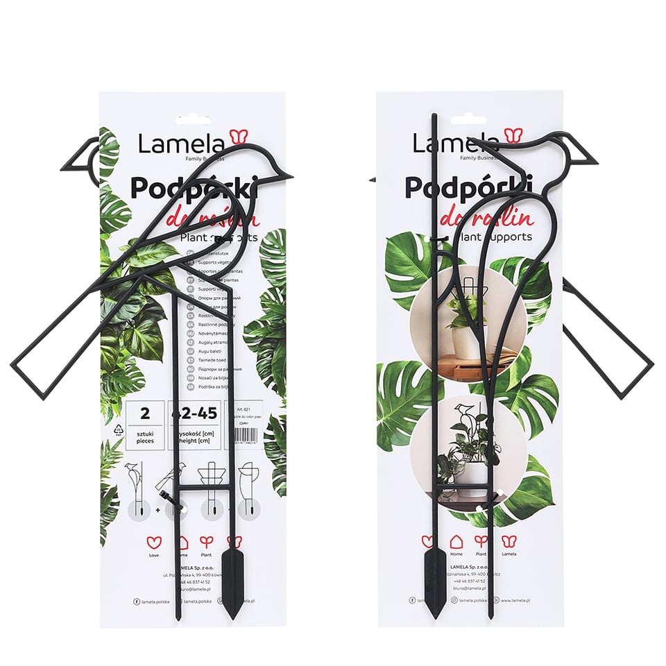 მცენარის საყრდენი Lamela Bird plant supports - black H-45