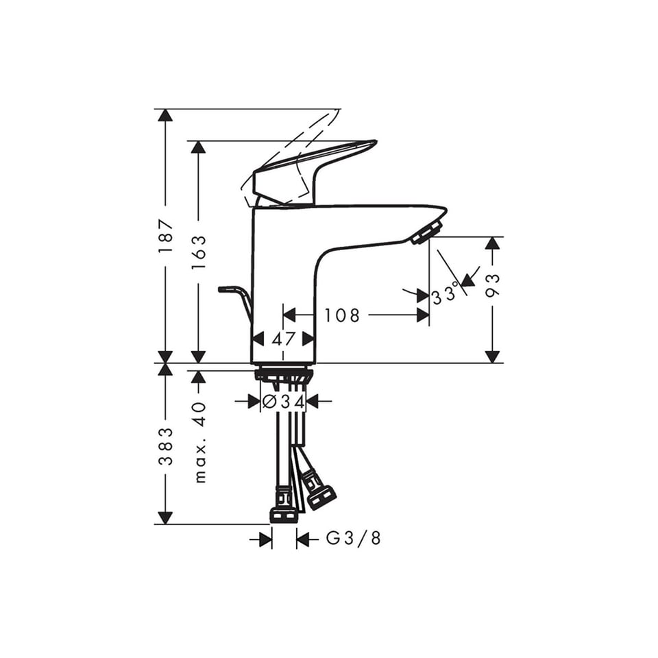 ხელსაბნის შემრევი Hansgrohe 71100000