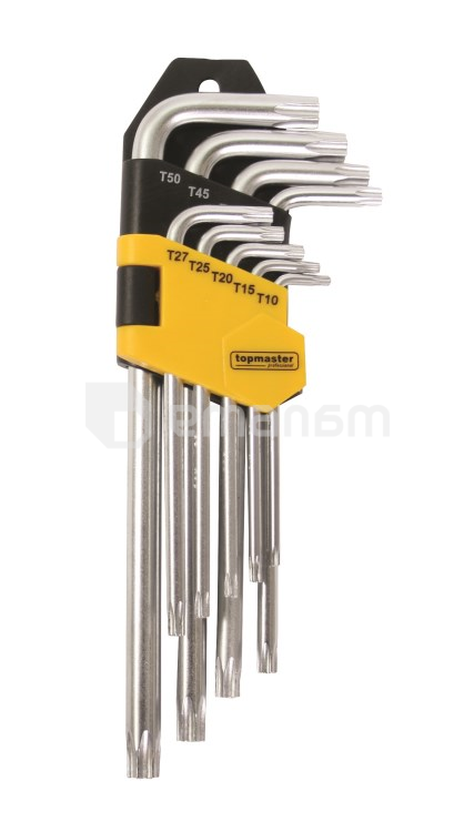 ექვსახნაგა გასაღებების ნაკრები Topmaster Torx 390123 9 ც