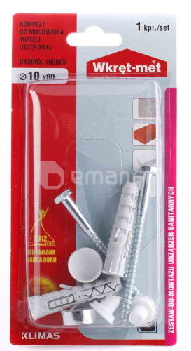 სამაგრი უნიტაზის Wkret-met BKMMX-10080S 10x80 მმ ვერცხლისფერი