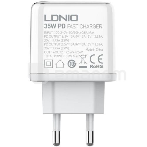 დამტენი LDNIO A2528C 35W Type C to Type C კაბელი