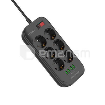 დამაგრძელებელი LDNIO SE6403 6 2მ 4 USB-А დამცავი