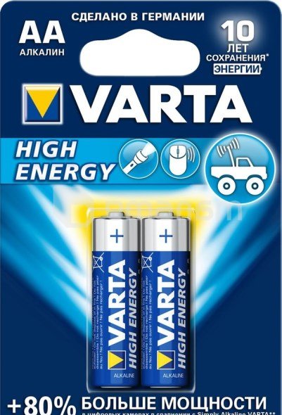 ელემენტი VARTA Alkaline High Energy AA 1.5 V 2 ც