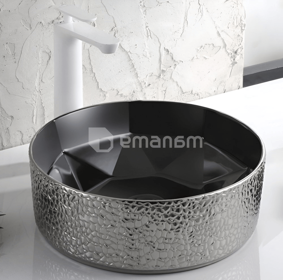 ხელსაბანი დასადგამი Osis Art basin 8457BYH Black 40,5x14 სმ