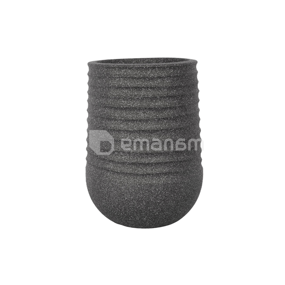 კერამიკული ქოთანი Mega Collections Titan Heron Egg Vase Rib Anthracite D53H70