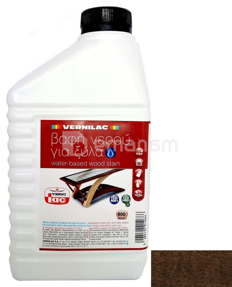 საჟღენთისი Vernilac Water Based Wood Stain ზეთისხილი N320 800 მლ