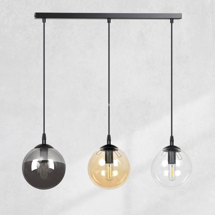 საკიდი EMIBIG Cosmo 3 E14 3x MAX 40W შავი მიქსი