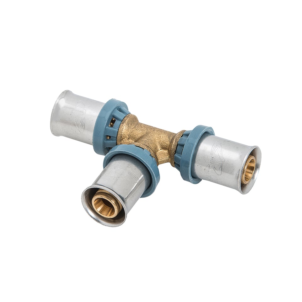 სამკაპი გადამყვანით 20X16X20 (Press-fitting) unidelta