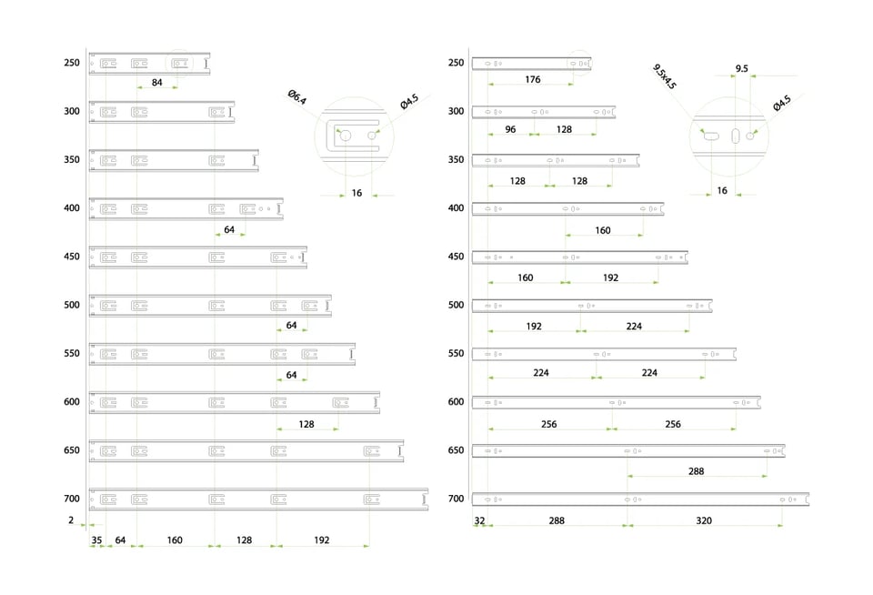 ფსვლ1145 - სავლელი ტელესკოპი. ფჯვ 54514507450C0 450მმ სტანდარტი