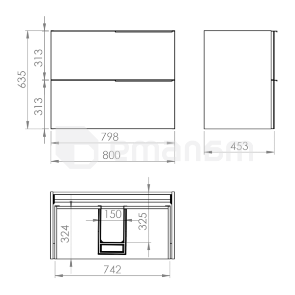 აბაზანის ავეჯი Elita  ''SOHO 80'' BLUE MATT (ლურჯი,მქრქალი,დასაკიდი)