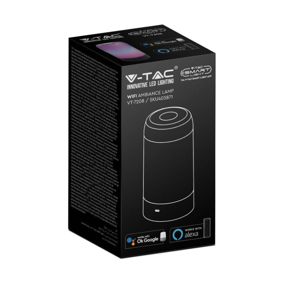 მაგიდის სანათი V-TAC RGB 8W 405871 100х188 RGB შავი ფერი
