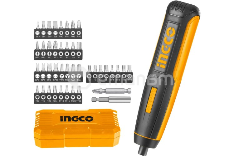 სახრახნისი აკუმულატორის აქსესუარებით Ingco CSDLI0403 4V