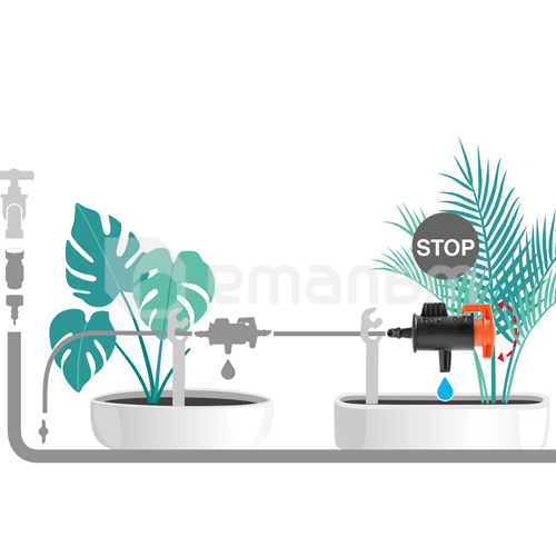 ემიტერი ონკანით და საცობით წვეთოვანი მილის GF GF80006200 10 ც