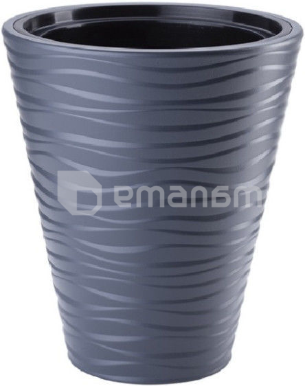 პლასტმასის ქოთანი ყვავილებისთვის FORM PLASTIC Sahara Dunes round 2722-014 Ø40 ანტრაციტი