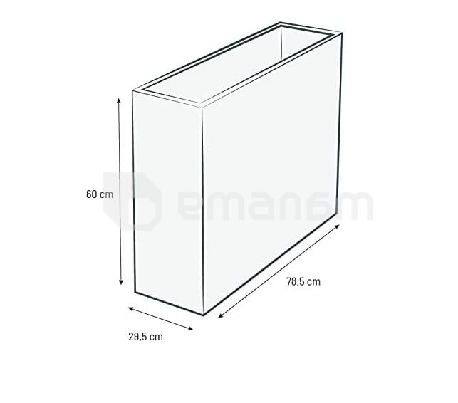 ქოთანი პლასტმასის EDA Plastiques LOFT L VOLCANIA 78,5 X 29,5 X 60სმ 46ლ