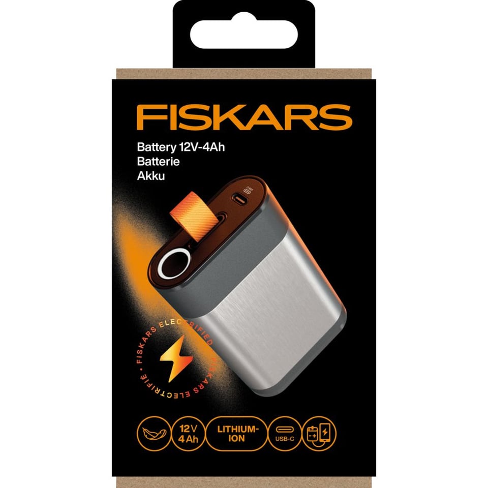 აკუმულატორი ბაღის ხელსაწყოებისთვის Fiskars BT12 12V 4Ah