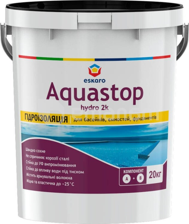 ჰიდროიზოლაცია ორკომპონენტიანი Eskaro Aquastop Hydro 2К 20 კგ