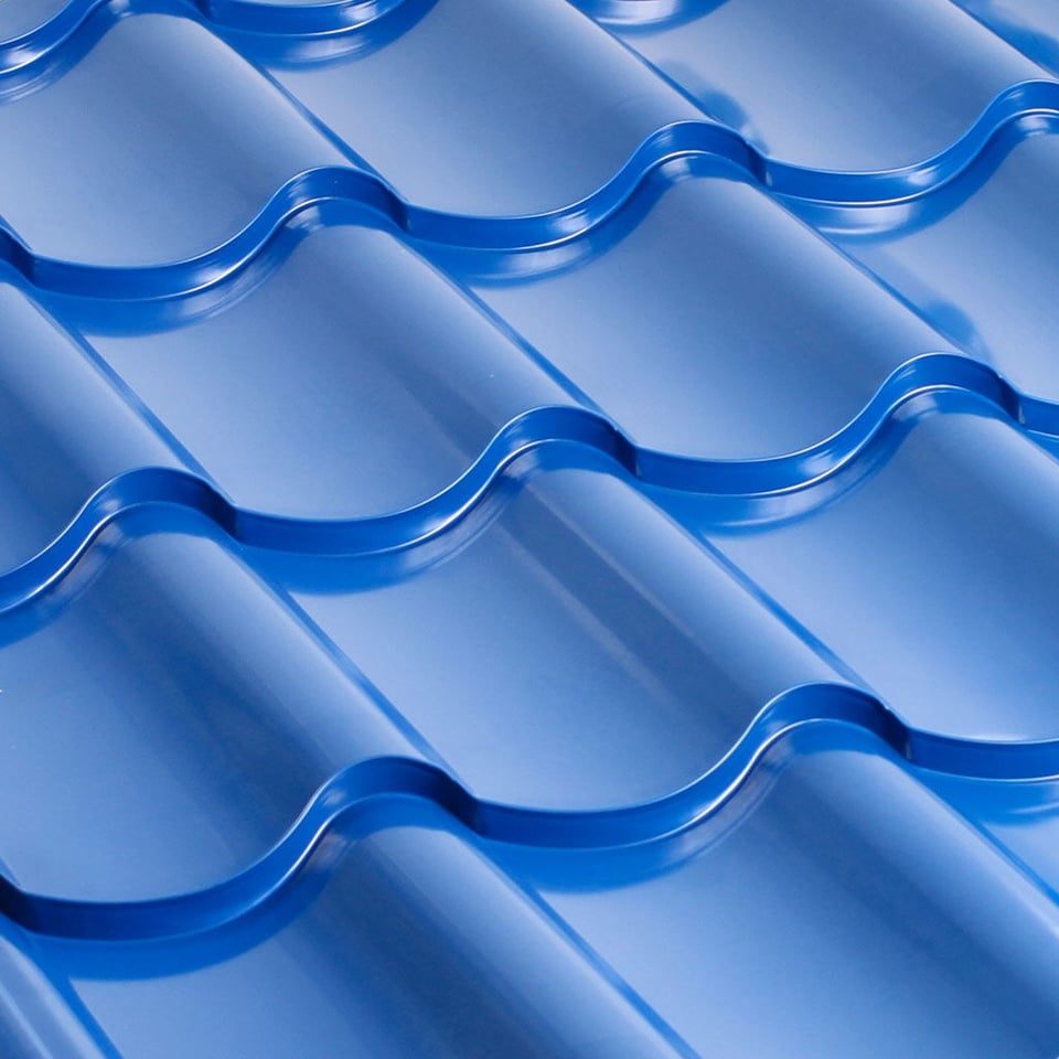 მეტალოკრამიტი ფერადი თუნუქის სახურავი 0.5X1180 პრიალა RAL5005 NOVA