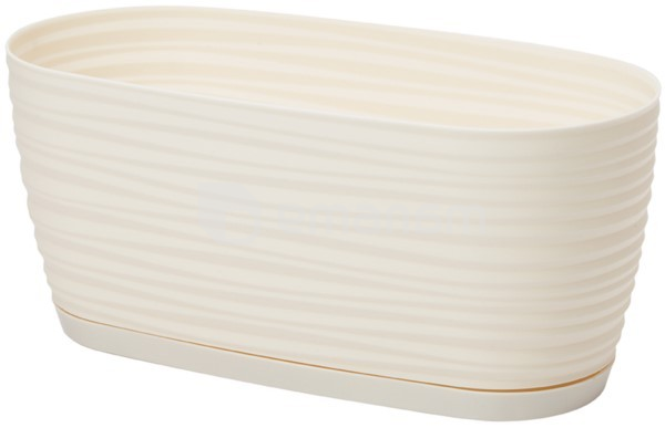 პლასტმასის ქოთანი დასადგამით FORM PLASTIC Sahara petit box 3130-001 Ø31 კრემი