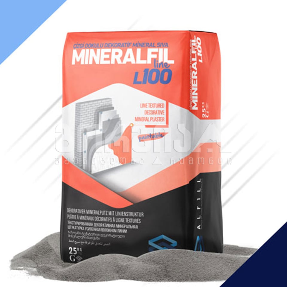 დეკორატიული ფითხი ALFILL MINERALFIL 25კგ (ხაზოვანი)